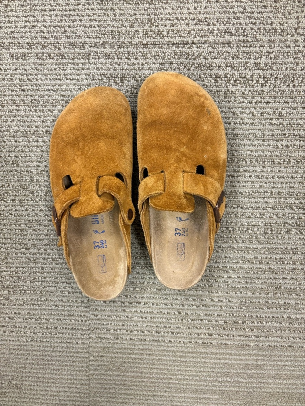 Birkenstock Mink Suede Slip-On Clogs sz 37 narrow